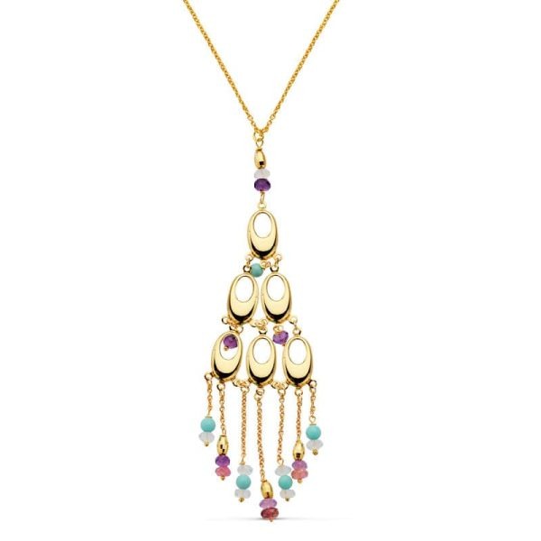 18K GARGANTILLA PIEDRAS 42 CM