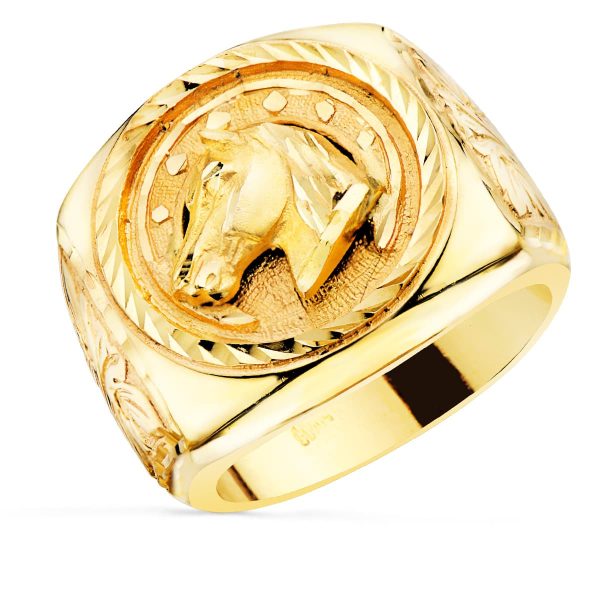 18K SELLO ORO AMARILLO HERRADURA MACIZO CABALLO. ANCHO: 21,5 MM