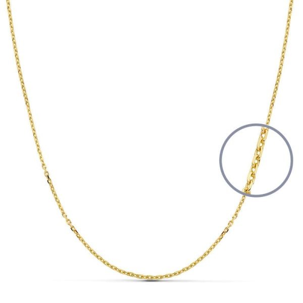 18K CADENA ORO AMARILLO  MACIZA FORZADA 60CM ANCHO 1.5 MM