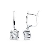 18K PENDIENTES ORO BLANCO CIRCONITA 20X6 MM CIERRE CATALAN