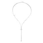 18K GARGANTILLA ORO BLANCO CRUZ CON CIRCONITAS