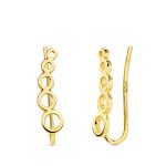 18K PENDIENTES ORO AMARILLO TREPADORES 14X3.5 MM CIRCULOS