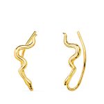 18K PENDIENTES ORO AMARILLO TREPADORES DE SERPIENTES. 15 X 2,5 MM